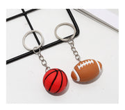 キーホルダー ボール 単品 1個 キーリング サッカー バスケット テニス バレー ラグビー スポーツ 球技 運動部 部活動 クラブ チーム おしゃれ かわいい お揃い ギフト プレゼント 贈り物