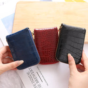 カードケース カード入れ 小銭入れ お札入れ 財布 ミニウォレット 蛇腹 レディース ワニ皮風 クロコダイル革風 ファスナー IDカード クレジットカード おしゃれ