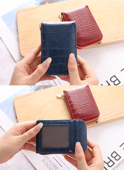 カードケース カード入れ 小銭入れ お札入れ 財布 ミニウォレット 蛇腹 レディース ワニ皮風 クロコダイル革風 ファスナー IDカード クレジットカード おしゃれ