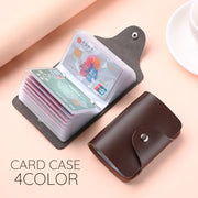 カードケース 20枚収納 レディース メンズ レザー調 無地 単色 シンプル ボタン コンパクト カード収納 クレジットカード ポイントカード