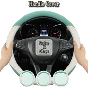 ハンドルカバー ステアリングカバー Ｏ型 Ｄ型 上下Ｄ型 車用 グリップ カー用品 メッシュ 直径38cm イメージチェンジ アレンジ ツートン 気分転換 おしゃれ かわいい
