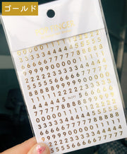 ネイルシール ネイルステッカー 3D 数字 ナンバー シルバーカラー ゴールドカラー 白 ネイル 装飾 おしゃれ ネイルアート用品
