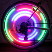 自転車用ライト スポークライト ホイールライト LED 電池式 車輪 光る タイヤ 夜間走行 事故防止 追突防止 サイクリング 便利 おしゃれ 自転車用品 レッド ブルー イエロー グリーン カラフル 赤 青 黄色 緑