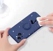 iPhoneケース カバー スマートフォンケース スマホケース スマホカバー 携帯カバー スマホリング リング付きケース 背面保護 傷防止 耐衝撃 無地 シンプル おしゃれ 可愛い ブラック グリーン