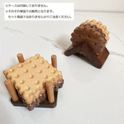 コースター ビスケット型 四角形 円形 丸型 木製 木目調 コップ敷き グラス置き 茶托 ウッド調 おしゃれ かわいい ナチュラル