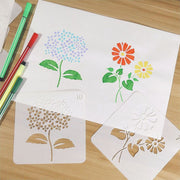ステンシルシート ステンシルプレート 文房具 花 DIY イラスト 製図 描画 テンプレート 種類豊富 手帳 定規