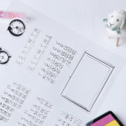 クリアスタンプシート スタンプ デザインスタンプ シート はんこ ハンコ カレンダー スケジュール 透明 クリア 手帳 オリジナル 手作り 日付 おしゃれ かわいい