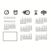 クリアスタンプシート スタンプ デザインスタンプ シート はんこ ハンコ カレンダー スケジュール 透明 クリア 手帳 オリジナル 手作り 日付 おしゃれ かわいい