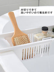 バスタブラック バスタブトレー 伸縮式 浴室 収納 ラック バスタブバスケット おもちゃ入れ おもちゃかご バスタブストレージ