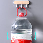 ウォールフック 壁面フック 3連 2連 壁掛け 小物掛け 木製 粘着式 貼り付け 工具不要 穴あけ不要 簡単設置 シンプル おしゃれ 便利 玄関 キッチン 台所 バスルーム