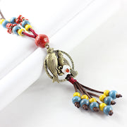 ネックレス ペンダント レディース アクセサリー 紐 ボール 陶器風 花 フラワー ビーズ 鳥モチーフ バード おしゃれ お出かけ プレゼント ギフト 贈り物 女性用 ファッション小物