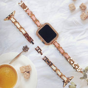 AppleWatch用 交換バンド 交換ベルト 腕時計用ベルト アップルウォッチ用 きれいめ キレイめ メタル 細身 38mm 40mm 42mm 44mm フェイクレザー レザー調 異素材 バイカラー おしゃれ かわいい 華奢 大人 ローズゴールド ホワイト 白 ブラック 黒 ピンク