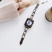 AppleWatch用 交換バンド 交換ベルト 腕時計用ベルト アップルウォッチ用 きれいめ キレイめ メタル 細身 38mm 40mm 42mm 44mm フェイクレザー レザー調 異素材 バイカラー おしゃれ かわいい 華奢 大人 ローズゴールド ホワイト 白 ブラック 黒 ピンク