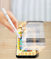 タッチペン 2in1 スタイラスペン ペンシル 透明ディスク型ペン先 イラスト メモ取り お絵描き ゲーム 仕事 ビジネス タブレット iPad iPhone Android スマホ操作