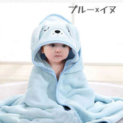 フード付きバスタオル ベビー キッズ バス用品 フード付きバスローブ 湯上りタオル バスタオル おくるみ お風呂 動物柄 アニマル柄 ぞう 犬 猫  くま かわいい 可愛い 無地 白 青 グレー ピンク