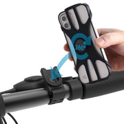 スマホホルダー 自転車用 携帯ホルダー ベルト固定 バー固定 耐衝撃 サイクリング シリコン モバイルホルダー 取り付け簡単 伸縮性 360°回転 マウンテンバイク ロードバイク スマホスタンド バイク ベビーカー サイズ調節可 自転車アクセサリー 便利グッズ カジュアル おしゃれ かっこいい スタイリッシュ 黒 青 灰