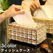 ティッシュケース ティッシュボックス ティッシュ入れ キラキラ ゴージャス 華やか お洒落 蓋付き 長方形 インテリア 雑貨 日用品