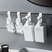 ボトルフック 2タイプ 4個セット 計8個入り バス用品 お風呂 キッチン 吊り下げ収納 シャンプー コンディショナー リンス ボディーソープ ぬめり防止 汚れ防止 簡単 便利 シンプル 無地 白