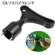 ゴルフスパイクレンチ ゴルフシューズ用 ゴルフレンチ 交換レンチ 鋲交換 取り外し 2ピン 工具 便利 ネジ ピン ゴルフ用品 ゴルフグッズ メンテナンス用品 黒