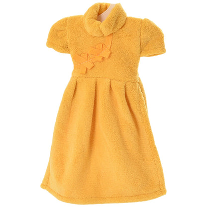 ハンドタオル ドレスタオル 手拭き 吊り下げ ふわふわ かわいい ベージュイエロー バリエーション画像
