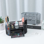 ペンホルダー ペン立て 鉛筆立て 収納ボックス 文房具 事務用品 机上収納 メッシュ 引き出し付き 小物収納 キッズ 学習机 オフィス パソコン机