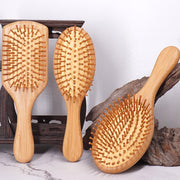 ヘアブラシ ヘッドブラシ 竹製 ヘアーブラシ クッションブラシ レディース メンズ コーム クシ シンプル ナチュラル ブラッシング 頭皮ケア ヘアケア 便利 日用品 生活雑貨 スクエア オーバル