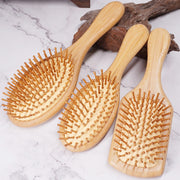ヘアブラシ ヘッドブラシ 竹製 ヘアーブラシ クッションブラシ レディース メンズ コーム クシ シンプル ナチュラル ブラッシング 頭皮ケア ヘアケア 便利 日用品 生活雑貨 スクエア オーバル