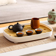 トレイ お盆 水切りトレイ付き 二層構造 プラスチック 小 トレー おぼん 長方形 シンプル 茶具入れ 食器置き 水切りトレー付き キッチン用品 台所用品