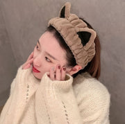 ヘアバンド ヘアターバン 洗面用 レディース バス用品 モコモコ 洗顔 ネコ耳 猫耳 おしゃれ かわいい お風呂 メイク 化粧 日用品雑貨 ファッション雑貨