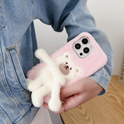 iPhoneケース iPhoneカバー スマホケース スマホカバー 熊 ふわふわ モコモコ かわいい 携帯 スマートフォンケース スマートフォンカバー 背面保護 傷防止 アクセサリー 周辺機器 アイフォン アイフォーン