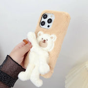 iPhoneケース iPhoneカバー スマホケース スマホカバー 熊 ふわふわ モコモコ かわいい 携帯 スマートフォンケース スマートフォンカバー 背面保護 傷防止 アクセサリー 周辺機器 アイフォン アイフォーン