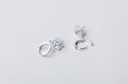 ペンダントトップ フープピアス リングピアス 2点セット レディース アクセサリー キューブ型チャーム ビジュー シルバーカラー お洒落 きれいめ 上品
