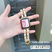 腕時計用ベルト apple watch用互換バンド アップルウォッチ用 チェーンストラップ レディース 着せ替え 交換ベルト 付け替え series 7 6 5 4 SE おしゃれ かわいい エレガント サイズ調節可能 スタイリッシュ メンテナンス 修理交換用品