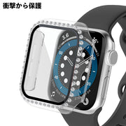アップルウォッチ用カバー AppleWatch用 保護ケース 保護カバー メタル風 キラキラ 傷防止 汚れ防止 保護 38mm 41mm 42mm 40mm 44mm 45mm SE Series8 7 6 5 4 3 2 1 スマートウォッチアクセサリー