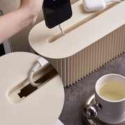 ケーブルボックス コードケース タップボックス 配線隠し ケーブル収納 電源／コンセント収納 フタ付き 卓上整理 スマホスタンド