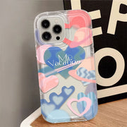 スマホカバー スマホケース iPhoneケース iPhoneカバー レディース 女性 スマホアクセサリー スマホ周辺機器 傷防止 ロゴ 英字 英語 透明 ブルー ピンク ポップ カジュアル ガーリー フェミニン おしゃれ 可愛い キュート
