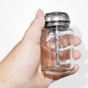 ポンプディスペンサー プレスボトル ネイルリムーバー 80ml ネイルアート用品 ジェルネイル ガラス製 空容器 ネイルクリーナー ポンプボトル 押し下げ 液体保存容器