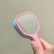 手鏡 ハンドミラー スクエア 手持ち おしゃれ かわいい 化粧 メイク 身だしなみ シンプル ベーシック 無地