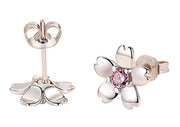 ピアス フラワーピアス 桜 花 スタッドピアス 小ぶり 小さめ アクセサリー ジュエリー シルバーカラー ホワイト ピンク 上品 清楚 プレゼント ギフト