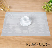 ランチョンマット プレースマット キッチン用品 日用品 敷物 傷防止 テーブルマット 食卓 洗える 北欧 クリスマス 鹿 雪 スノー おしゃれ