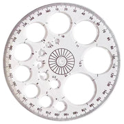 全円分度器 360度 360° 分度器 直径11.5cm 単品 1個 文具 製図用品 数学 クリア プラスチック透明 ラウンド 円形 角度 測定 製図 エンジニア 文房具 学生 数学分度器 ツール 便利