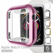 アップルウォッチカバー apple watch 40mm 44mm 保護カバー 保護ケース Series 4 5 6 SE クリア 透明 グラデーション カラフル レインボー おしゃれ