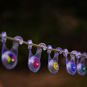 ロープライト アウトドア LED ライト キャンプ テント 照明 イルミネーション 電池式 軽量 防水 テントロープ ガイロープ 装飾 フック