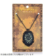 ネックレス ペンダント レディース アクセサリー チェーン バラ モチーフ 薔薇 ローズ 透かし模様 ブラック おしゃれ ゴシック スチームパンク ゴスロリ プレゼント ギフト 女性用 首飾り