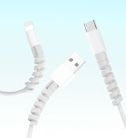 ケーブル保護カバー 単品 1本 ケーブルプロテクター ケーブルガード 断線防止 ツイスト スパイラル 充電ケーブル USBケーブル コード保護 携帯電話アクセサリー スマホグッズ 折り防止 くるくる 巻き付ける おしゃれ かわいい