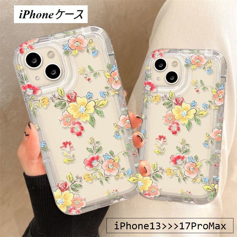 iPhoneケース iPhoneカバー スマホケース スマホカバー クリア 花柄 透明 フラワー かわいい おしゃれ レトロ