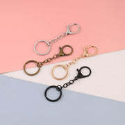キーホルダー 単品 キーリング キーチェーン 二重リング カニカン シンプル 飾りなし 定番 ベーシック アレンジ アクセサリーパーツ 自作 DIY クラフト材料  鍵 レディース メンズ 男女兼用