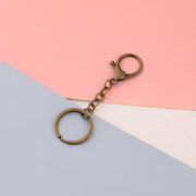 キーホルダー 単品 キーリング キーチェーン 二重リング カニカン シンプル 飾りなし 定番 ベーシック アレンジ アクセサリーパーツ 自作 DIY クラフト材料  鍵 レディース メンズ 男女兼用