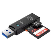 SDカードリーダー メモリーカードリーダー USB3.0 外付け 2in1 ライト付き リチウム シンプル パソコン PC データ 転送 移行 保存 バックアップ SDカード microSDカード メモリーカード