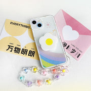 スマホ用リストストラップ 携帯ストラップ レディース 女性 スマホアクセサリー スマホ周辺雑貨 スマホ関連雑貨 ビーズ 落下防止 フラワー お花 カラフル レインボー ピンク ブルー シンプル カジュアル ポップ ガーリー 可愛い キュート おしゃれ